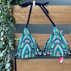 XHILARATION Beaded Triangle String Bikini Top